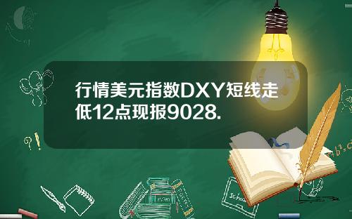 行情美元指数DXY短线走低12点现报9028.