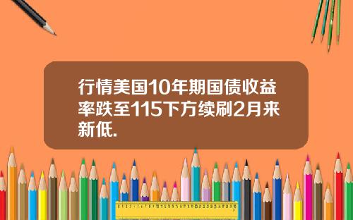 行情美国10年期国债收益率跌至115下方续刷2月来新低.