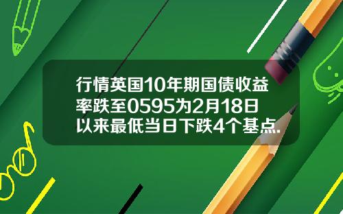 行情英国10年期国债收益率跌至0595为2月18日以来最低当日下跌4个基点.