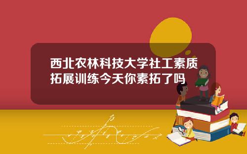 西北农林科技大学社工素质拓展训练今天你素拓了吗