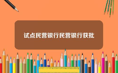 试点民营银行民营银行获批