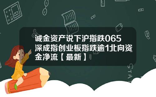 诚金资产说下沪指跌065深成指创业板指跌逾1北向资金净流【最新】