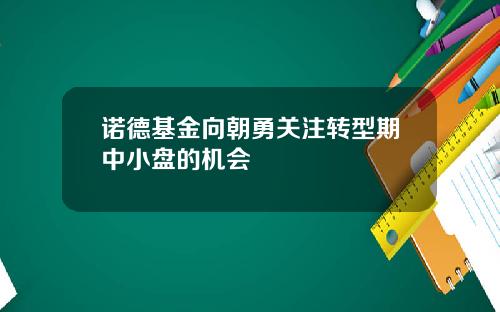 诺德基金向朝勇关注转型期中小盘的机会