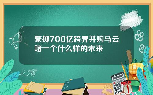 豪掷700亿跨界并购马云赌一个什么样的未来