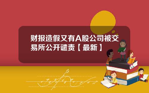 财报造假又有A股公司被交易所公开谴责【最新】