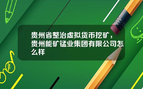 贵州省整治虚拟货币挖矿，贵州能矿锰业集团有限公司怎么样