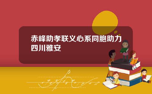 赤峰助孝联义心系同胞助力四川雅安