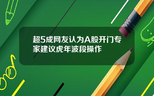 超5成网友认为A股开门专家建议虎年波段操作