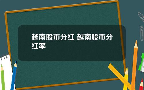 越南股市分红 越南股市分红率