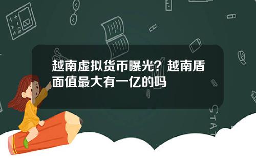 越南虚拟货币曝光？越南盾面值最大有一亿的吗