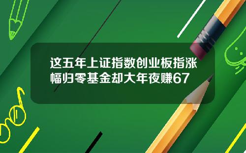 这五年上证指数创业板指涨幅归零基金却大年夜赚67