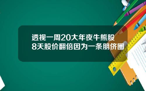 透视一周20大年夜牛熊股8天股价翻倍因为一条朋侪圈