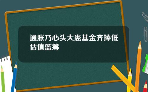 通胀乃心头大患基金齐捧低估值蓝筹