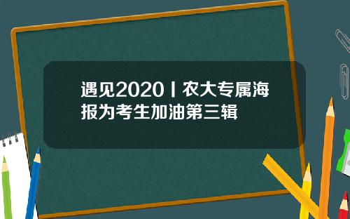 遇见2020丨农大专属海报为考生加油第三辑