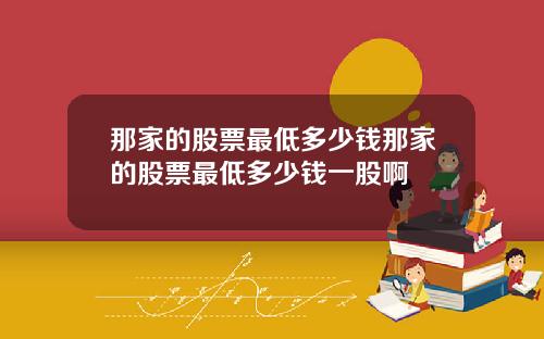 那家的股票最低多少钱那家的股票最低多少钱一股啊