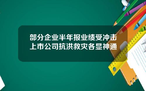 部分企业半年报业绩受冲击上市公司抗洪救灾各显神通