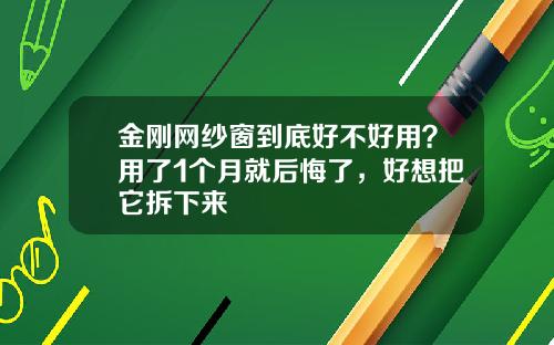 金刚网纱窗到底好不好用？用了1个月就后悔了，好想把它拆下来