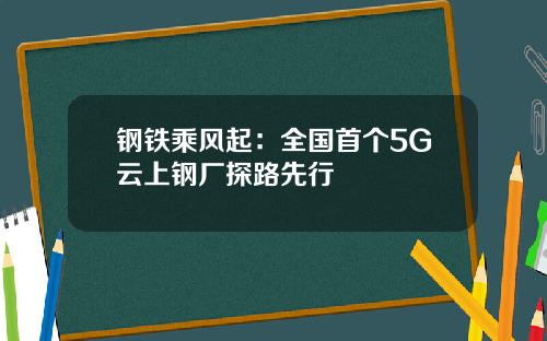 钢铁乘风起：全国首个5G云上钢厂探路先行