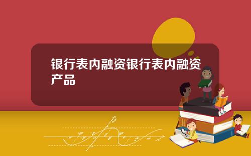 银行表内融资银行表内融资产品