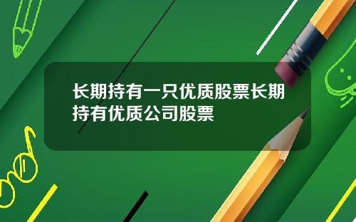 长期持有一只优质股票长期持有优质公司股票