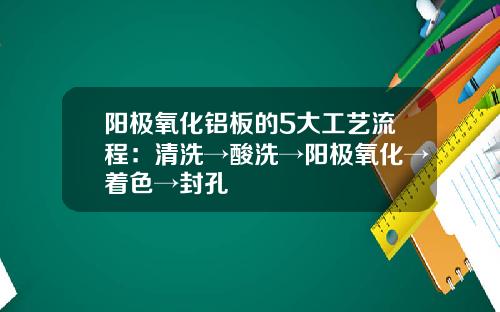 阳极氧化铝板的5大工艺流程：清洗→酸洗→阳极氧化→着色→封孔