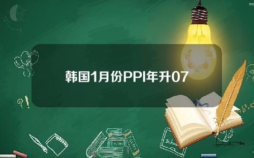 韩国1月份PPI年升07