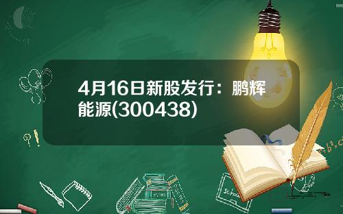 4月16日新股发行：鹏辉能源(300438)