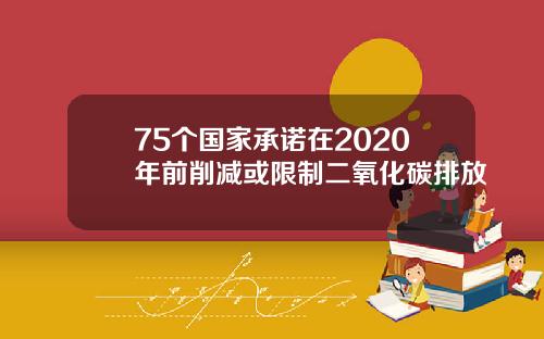 75个国家承诺在2020年前削减或限制二氧化碳排放
