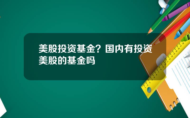 美股投资基金？国内有投资美股的基金吗