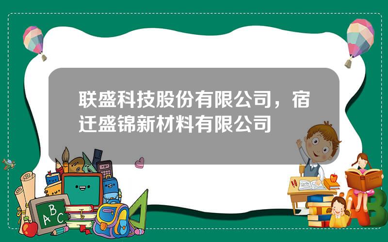 联盛科技股份有限公司，宿迁盛锦新材料有限公司