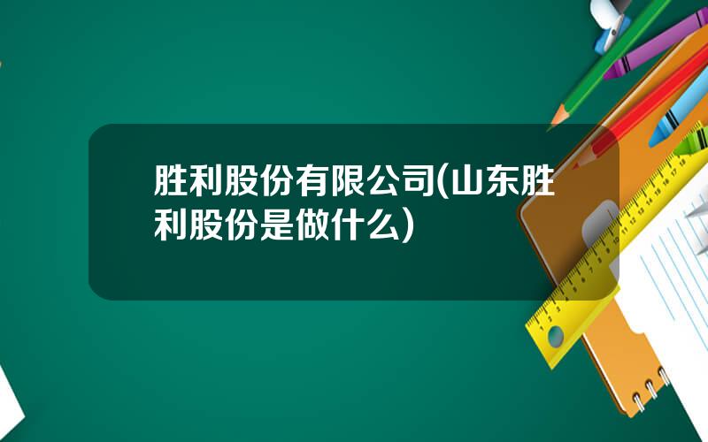 胜利股份有限公司(山东胜利股份是做什么)