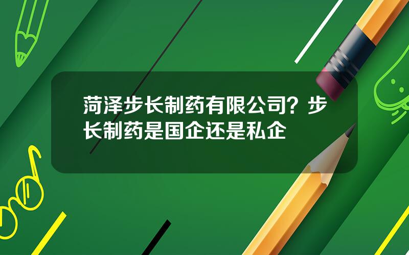 菏泽步长制药有限公司？步长制药是国企还是私企