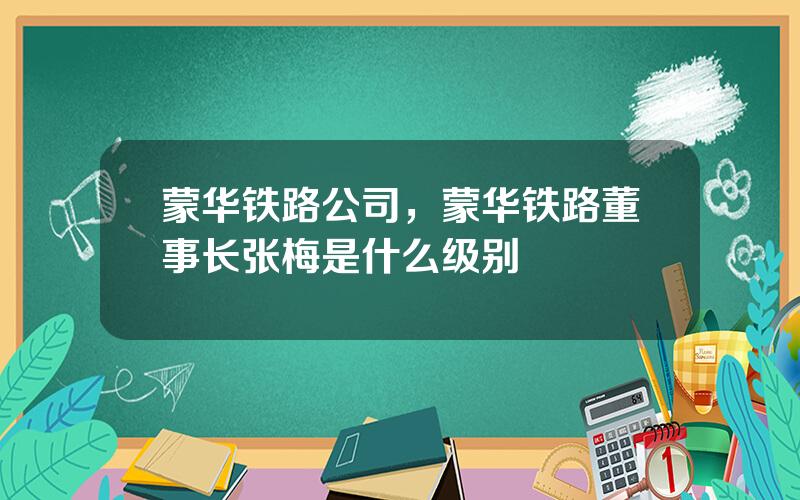 蒙华铁路公司，蒙华铁路董事长张梅是什么级别