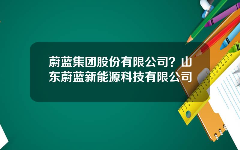 蔚蓝集团股份有限公司？山东蔚蓝新能源科技有限公司