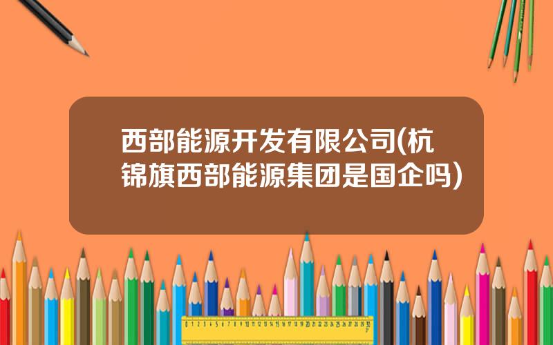 西部能源开发有限公司(杭锦旗西部能源集团是国企吗)