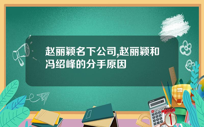 赵丽颖名下公司,赵丽颖和冯绍峰的分手原因